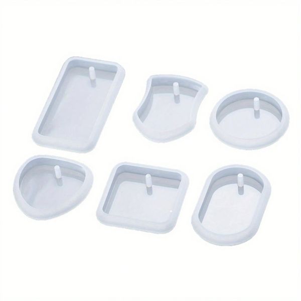 Various Shapes Keyring Epoxy Resin Silicon Molds - Pack of 6