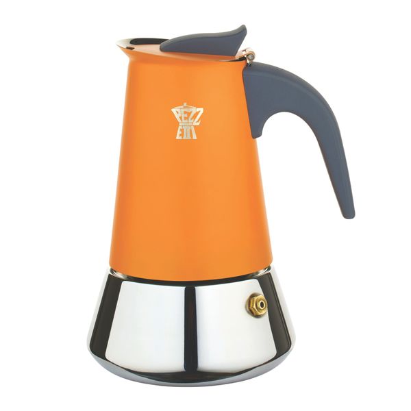 Pezzetti Steel Express 6 Cup Stove Top Coffee Moka Pot - Peach