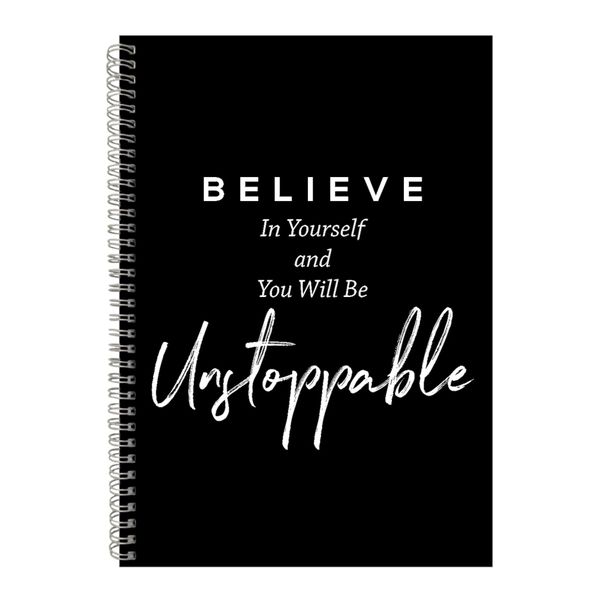 Unstoppable A4 Notebook Spiral Lined Motivational Saying Graphic Notepad153