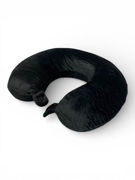 Memory Foam Travel Neck Pillow with Clip-On and Velvet