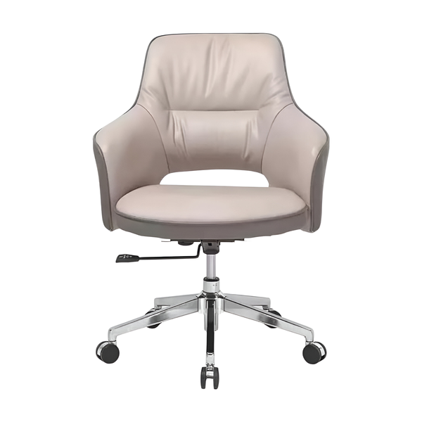 Comfortable Middle-Back Adjustment PU Leather Office Chair With Wheels