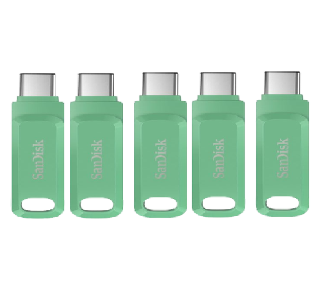 SanDisk 64GB Ultra Dual Drive Type-C Flash Drive - Absinthe Green x 5