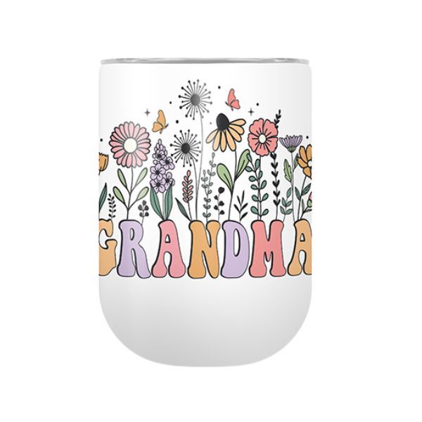 Grandma Floral Mother's Day Double Wall Stainless Steel Travel Cup - 360ml