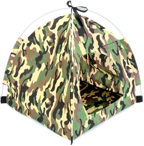 Small Dog/Cat Camo Dog Tent for Camping Foldable Pet Outdoor Kennels