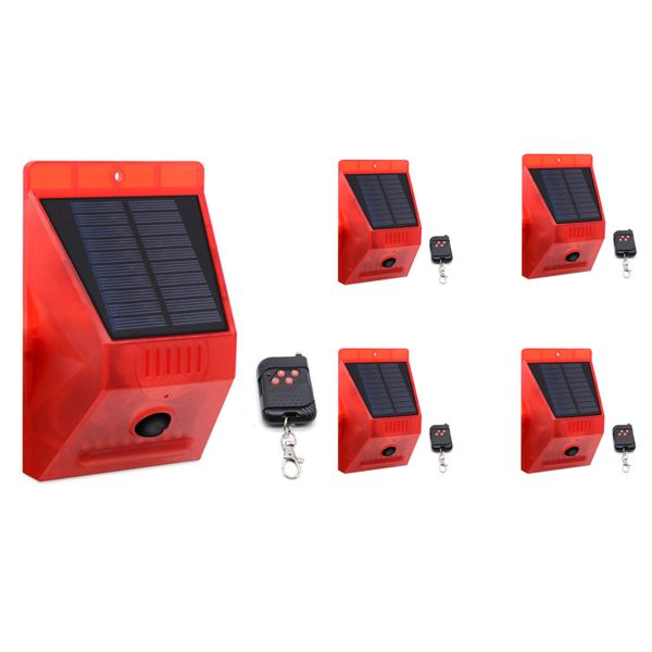 Solar Alarm with Remote Pack of 5