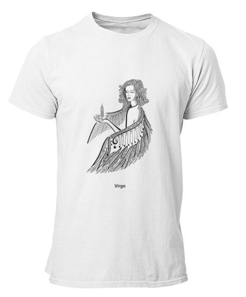 PepperSt Mens White T-Shirt - Virgo