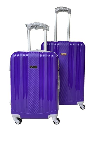 2 Piece Sturdy Hardshell Luggage Travel Set - Purple