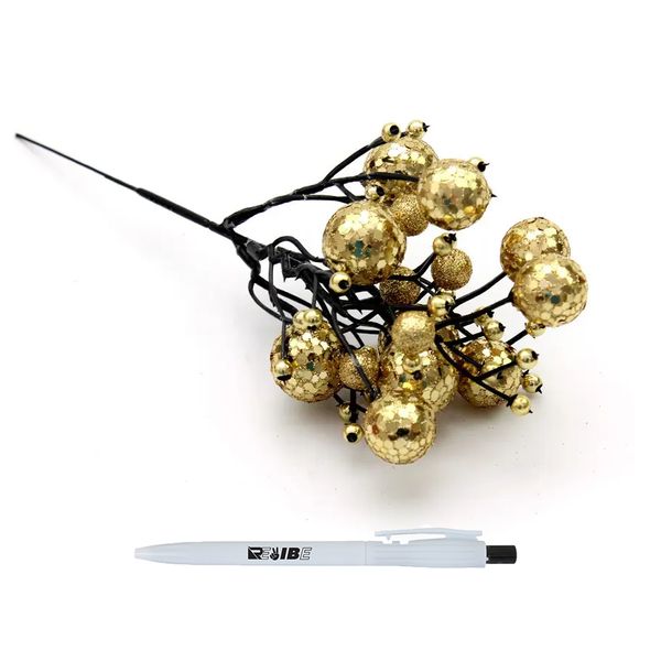 3Pack Christmas Tree Holly Fruit With Branch Decorations With ReVibe Pen