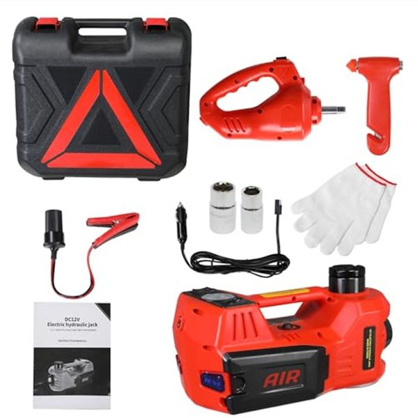 Michris 12V Electric Hydraulic Floor Jack Set with Impact Wrench