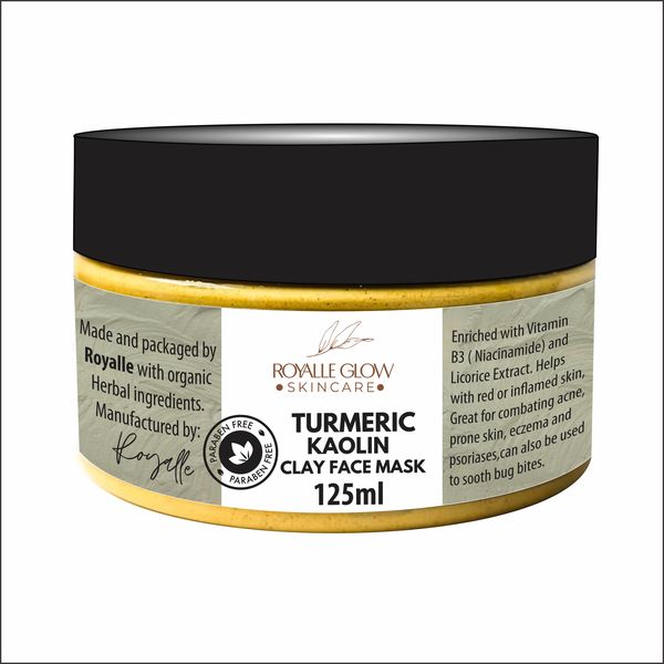 Royalle Glow Skincare Turmeric Kaolin Clay Mask 125ml