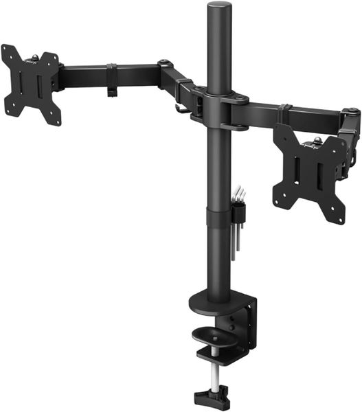 TISKO Height Adjustable Double Arm Monitor Mount 13 - 32 for desktop- Black