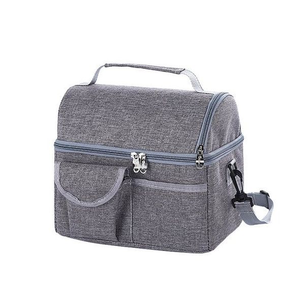 Grey - 2 Partitions Insulated Leak Proof Lunch bag