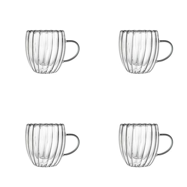 Double Striped Coffee Or Tea Cup 350mlX4