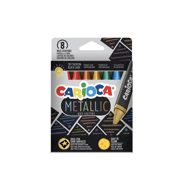 CARIOCA Metallic Wax Crayons assorted pack of 8