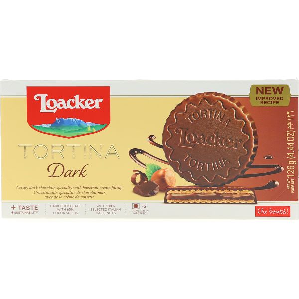 Loacker Dark Tortina - Italian Dark Chocolate - 126g