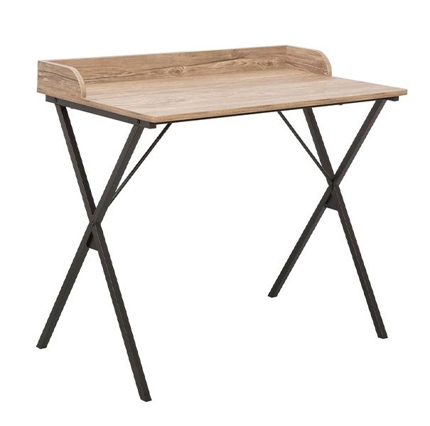 Linx 90cm x 50cm x 79cm Georgia Computer Desk - Wood and Steel Table