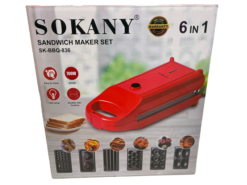 6 In 1 Multi Use 6 in 1 Waffle Maker Set SK-BBQ-836
