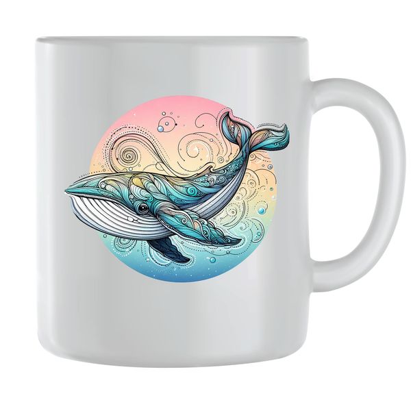 Whale7 Coffee Mugs for Men Women Sealife Graphic Design Cups Present 121