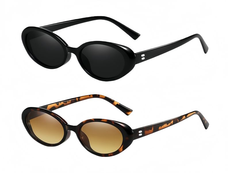 Kingdushi Retro Oval Sunglasses, Vintage Small Shades for Women &amp; Men