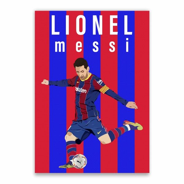 Barcelona Messi Cartoon Poster - A1