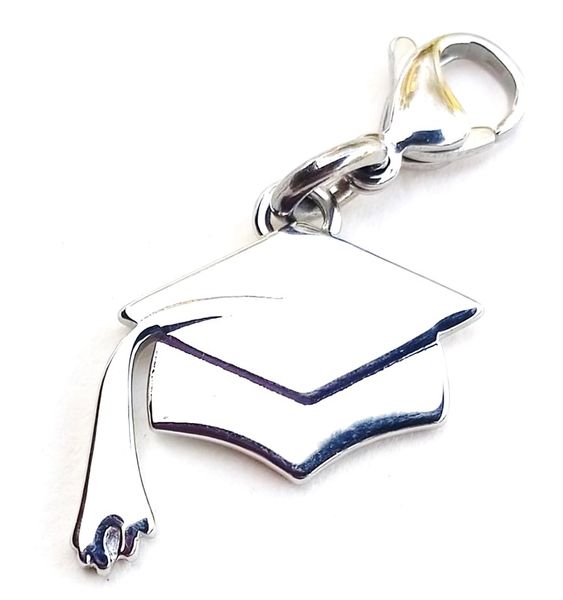 Stainless Steel Gifts Graduation Cap Charm with lobster clasp