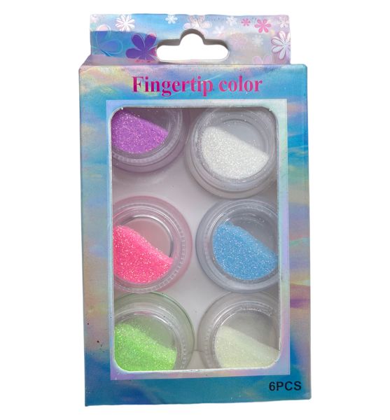 6 Design Fingertip Color Nail Decorations Kit Nail Art Mixed Color G056