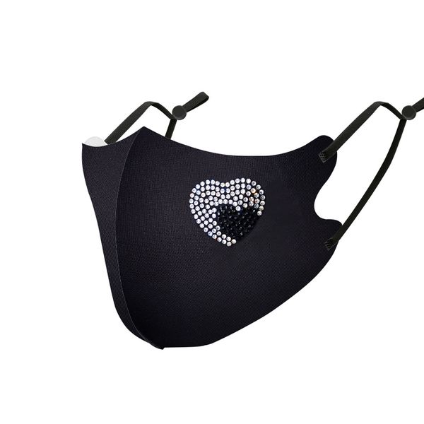 Sophie Moda-Ice Cooling Microfiber Shiny Rhinestone 3D Mask - Heart V3