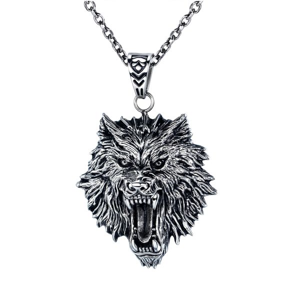 Male Wolf Head Necklace
