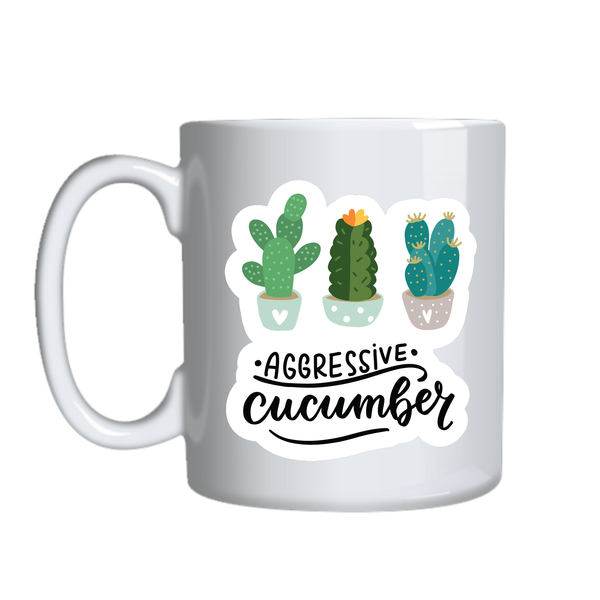 Aggressive Cucumber Coffee Mugs for Succulant Lovers Graphic Present 027