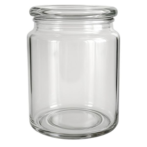 Kitchen Storage Jar With Flat Glass Cover - Transparent