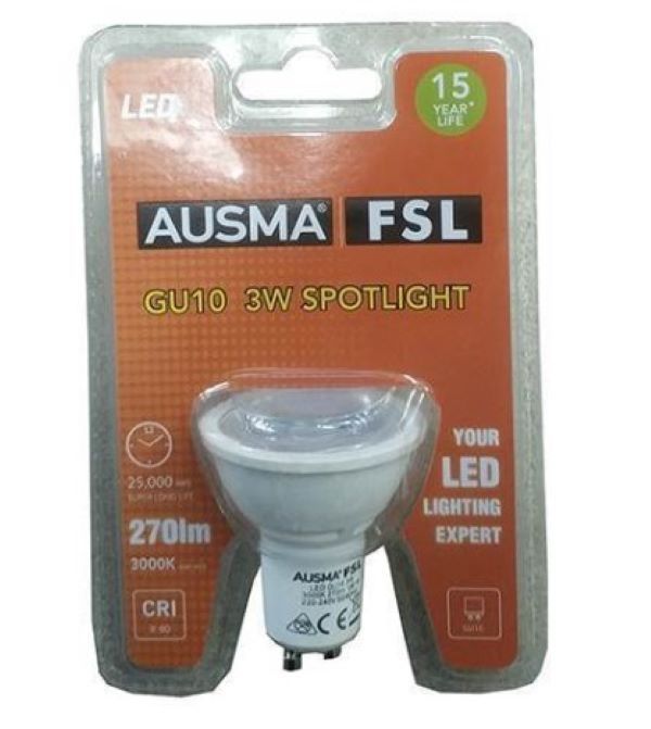 6 x Ausma LED GU10 3w Spotlight Bulb 3000K Buy Online in South Africa