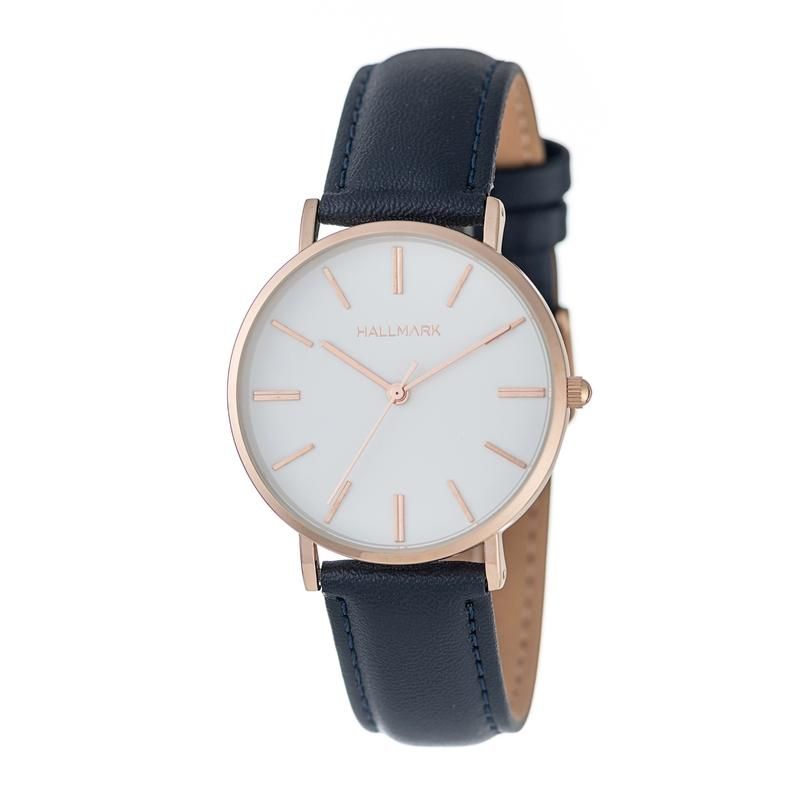 Hallmark Ladies Navy Leather Strap Watch HL2026B Shop Today. Get it