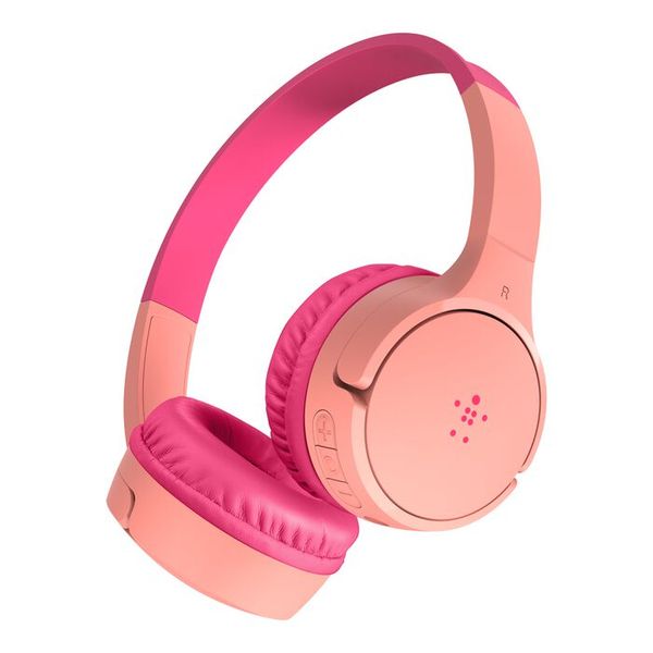 Belkin SoundForm Mini Kids Wireless Headphones with Built-In Microphone, 30H of Playback Time, &amp; Fun Stickers - Over-Ear Headsets for Online Learning,