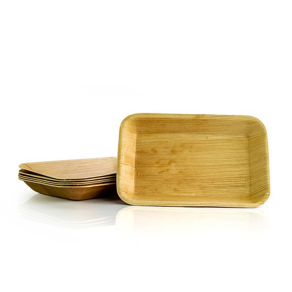 Eco-Friendly Palm Leaf Partyware - 23cm Rectangular Plates Pack of 10