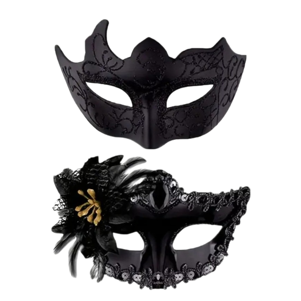 Couples Masquerade Mask - Feathers