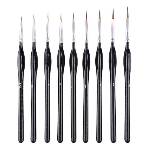 9-Piece Fine Detail Paint Brush Set for Precision Art Projects