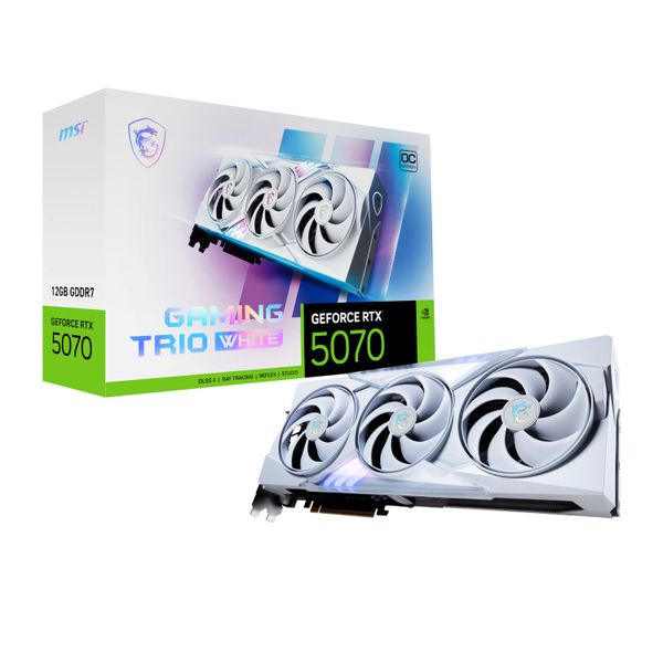 MSI GeForce RTX 5070 GAMING TRIO OC 12GB Graphics Card - White