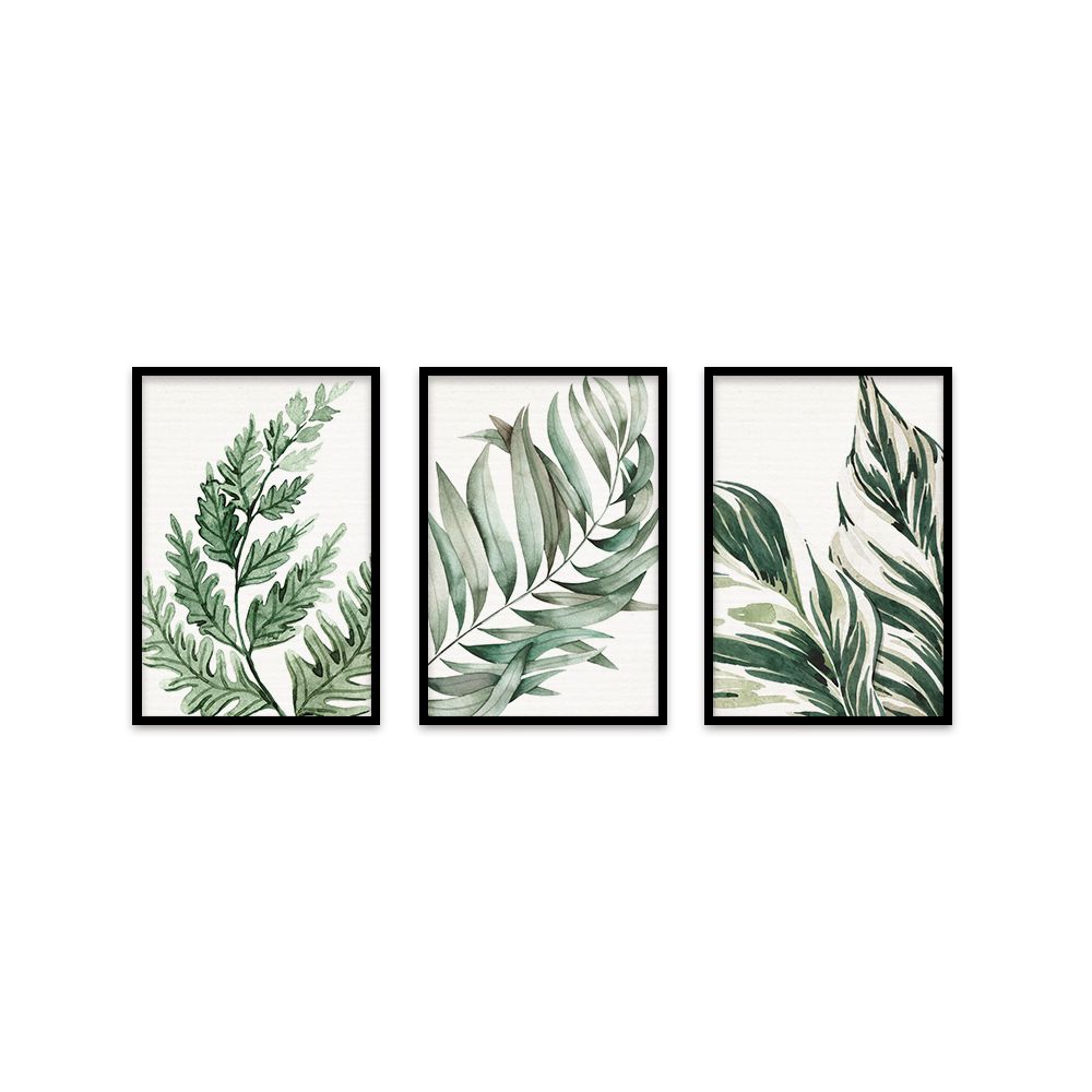 Composite Framed Canvas 3 Piece 35 x 50 Leafy Green