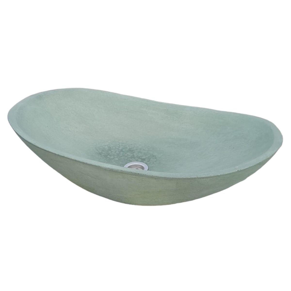 Green Bespoke Modern Oval Shaped Bathroom Basin. 59 x 39 x 12cm