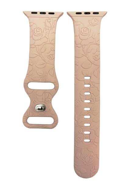 Butterfly Flower Embossed Silicone Watch Strap for Apple Watch 9 (41mm)