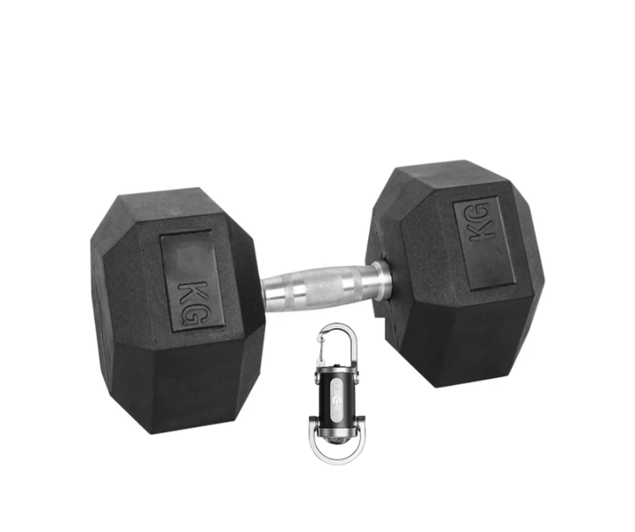 Expees - Rubber Encased Hex Dumbbells With Anti-Slip + Flash Light