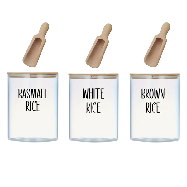 Glass &amp; Bamboo Rice Set