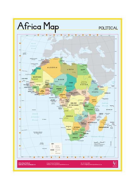 African Political Map wall chart