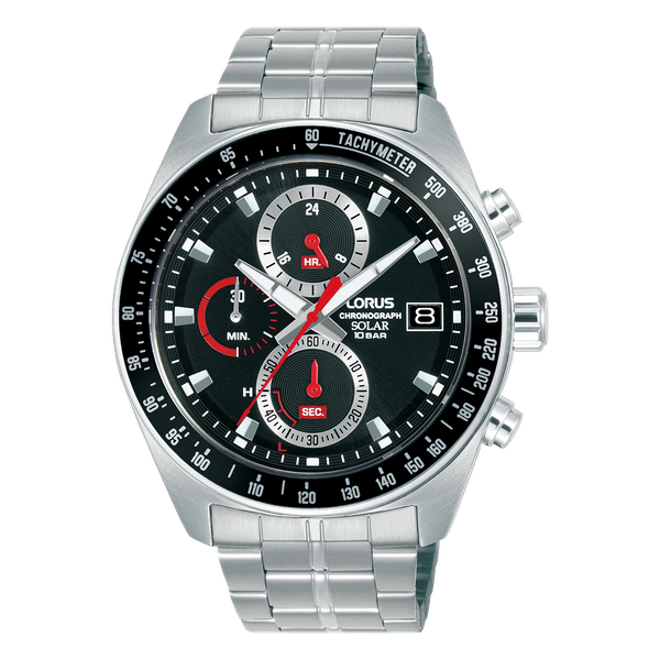 Lorus Men Silver-Black Metal Analogue, Leisure RZ615AX9