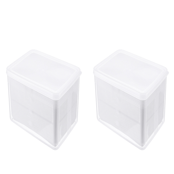 2 Pieces of 2-in-1 Food Storage Box &amp; Drain Basket