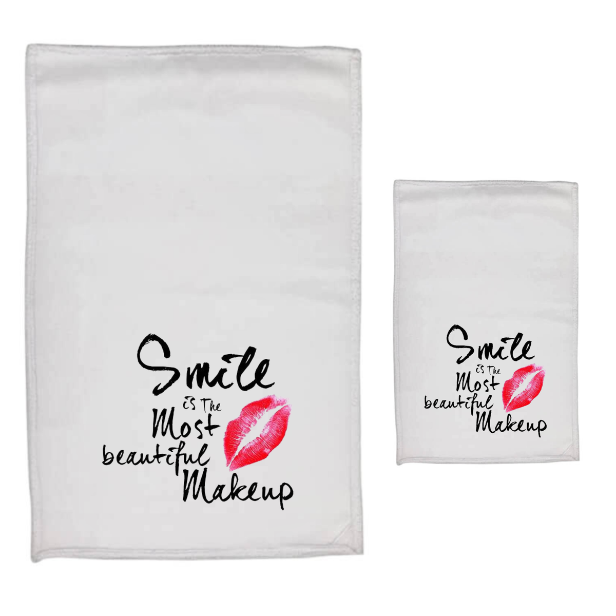 Smile - White Polyester Hand & Face Towel