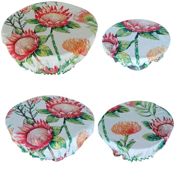 Elegant 100% Cotton Bowl Covers with Stunning Protea Floral Designs
