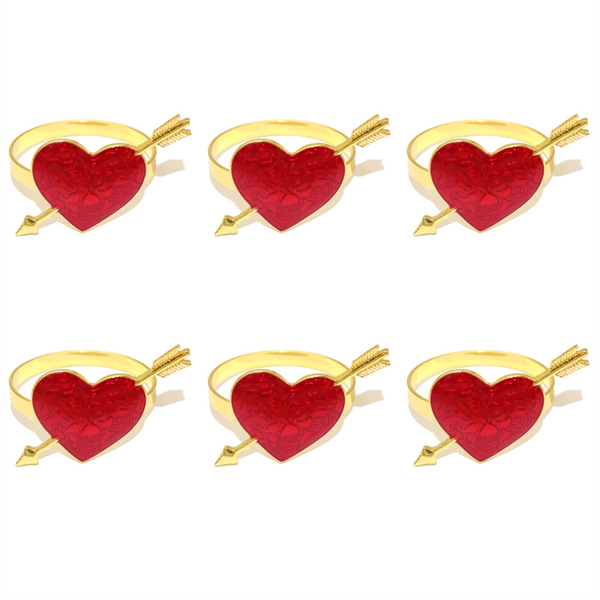 Valentine Heart Napkin Rings For Valentine'S Day Wedding Table Decor