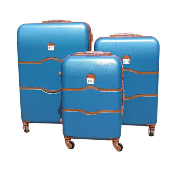 SMTE 3-Piece Luggage Set Hard Shell Suitcases with Spinner Wheels - BLUE