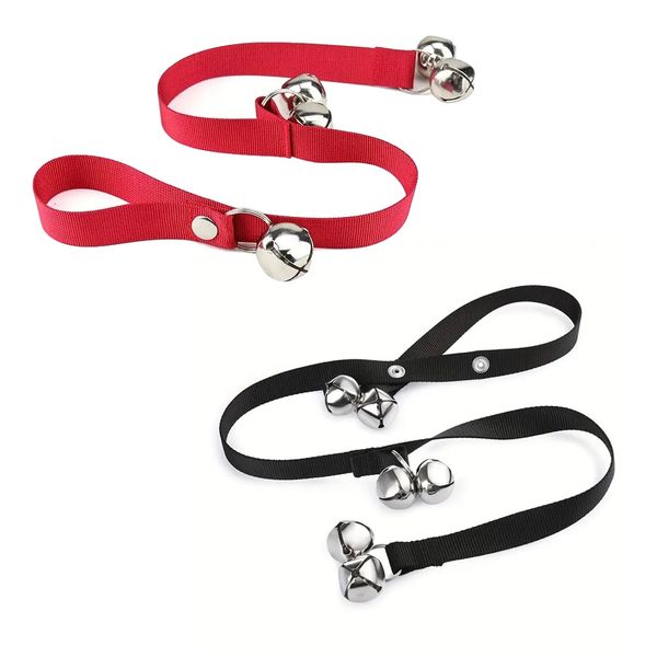 Pet 6 Rings Adjustable Bell Training Rope Clicker Set Of 2 -85cm